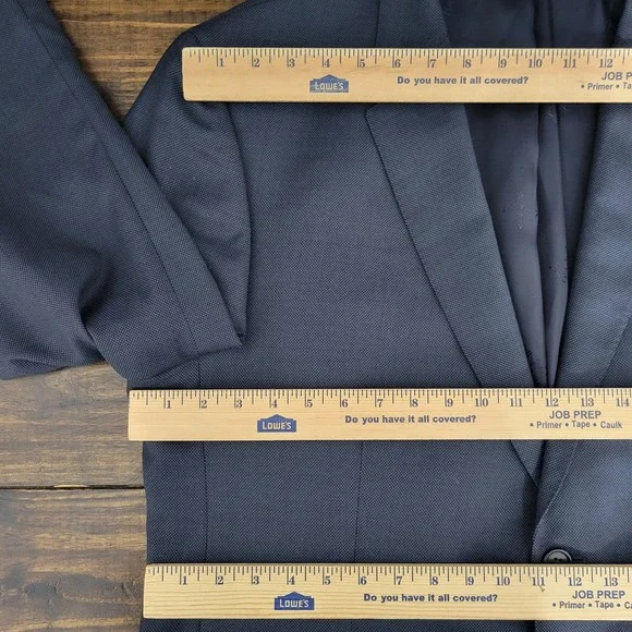 JOS A BANK Men's Sport Coat Blazer Two Button Navy‎ Blue Birds Eye Wool 48R